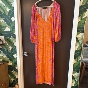 VIX Paula hermanny Allena vicky long sleeve cover up dress sz S